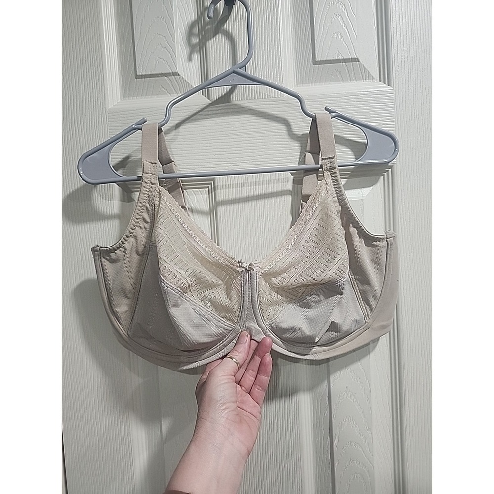 Lilyette Bra 40DDD beige Underwire Unlined 15763